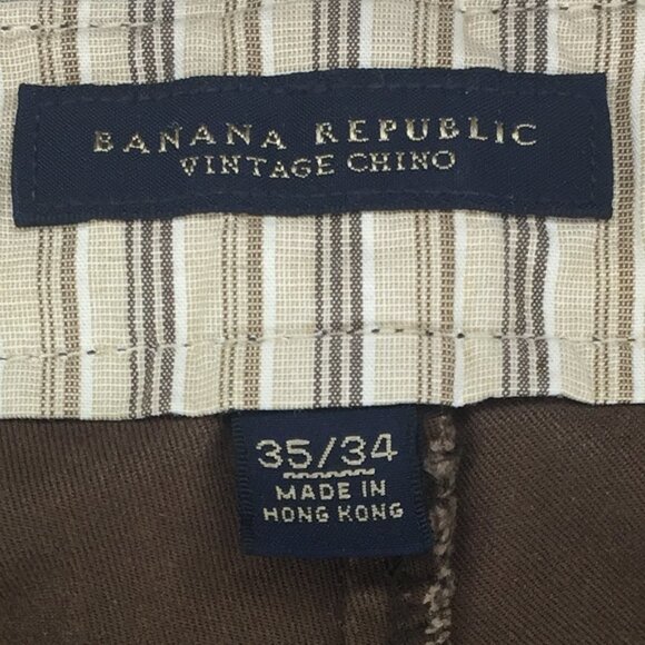 Banana Republic Men Jeans 35x34 Brow Denim Pant Vintage Chino Drawstring - Picture 5 of 6